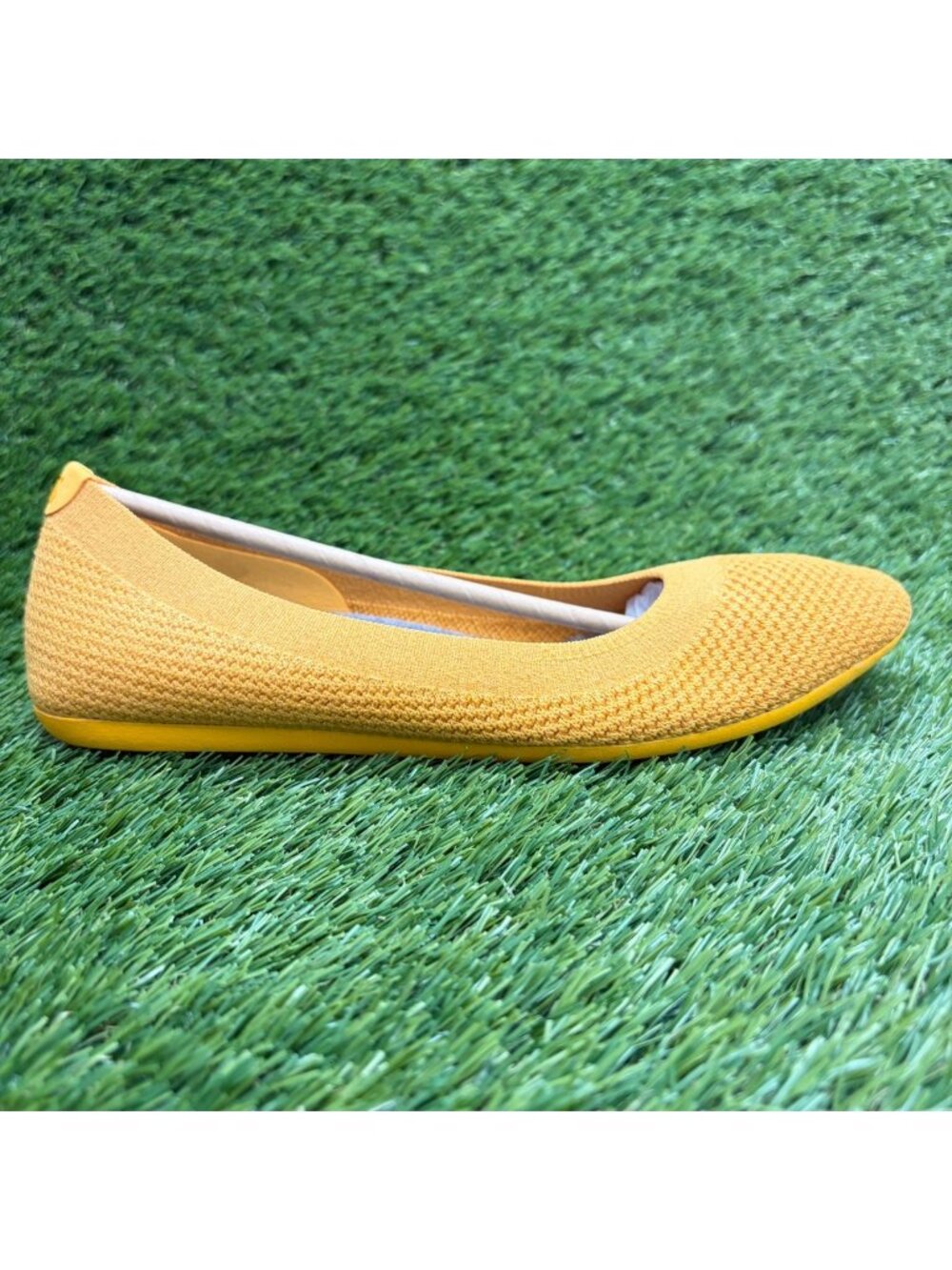 Allbirds Tree Breezer Womens Size 8 Yellow Casual Slip On Ballet Flats Shoes